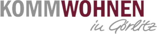 Logo mit den Schriftzug "Komm Wohnen in Görlitz"